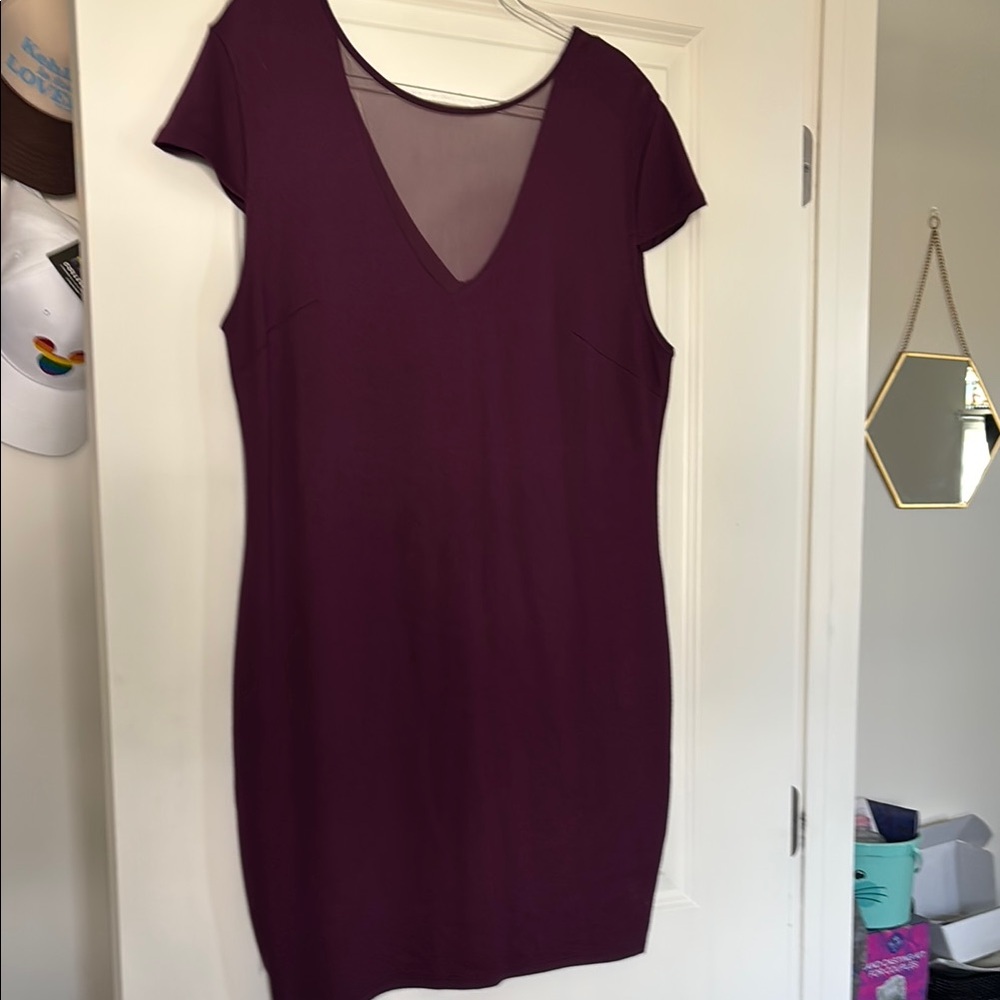Charlotte Russe Red Flutter Sleeve Sheath Mini Dress
